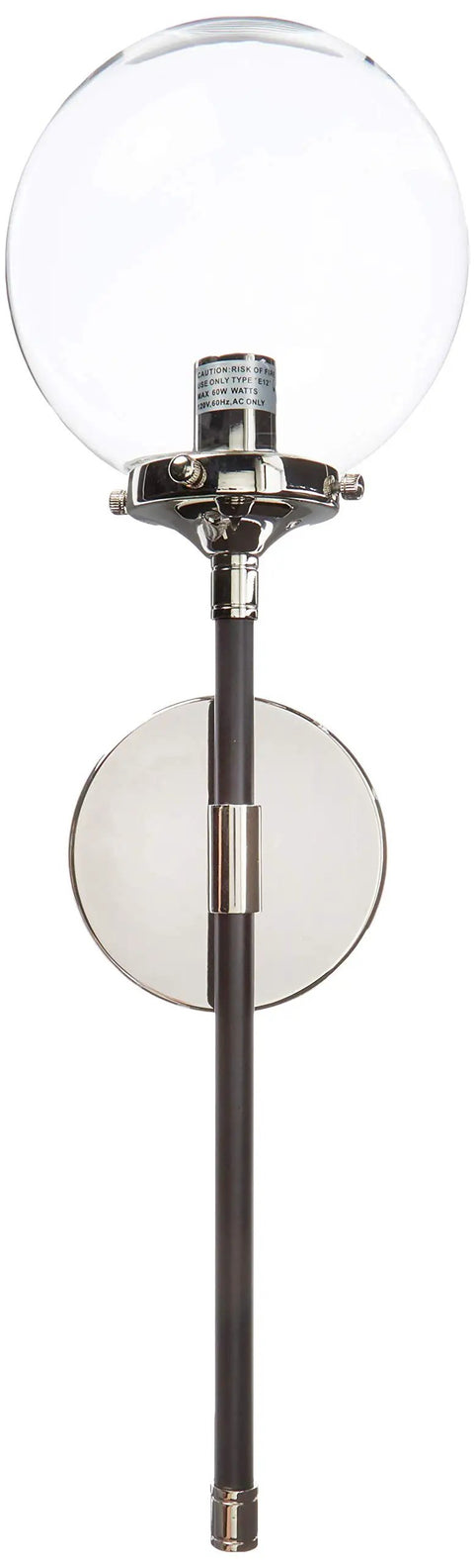 One Light Matte Black Sconce With Clear Glass For Mid Century Modern Classic Vibe Living Room Hallway UL Listed Steel And Glass
