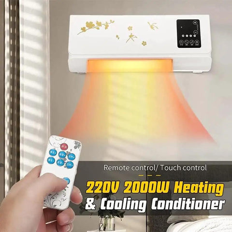 Dope 2000W Wall Mounted Air Conditioner And Heater With Touch Screen Remote Control Timing Feature PTC Ceramic Instant Warmth