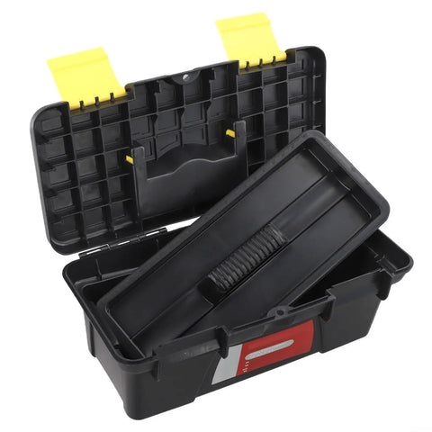 Two Layer Portable Plastic Toolbox For Electricians And Carpenters 10 Inch Handy Tool Organizer Case With Durable Thick Plastic