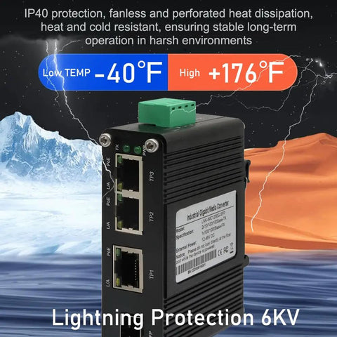 3 Port PoE Plus Gigabit Fiber Ethernet Switch Mini Unmanaged Network Switch With 100/1000M SFP Slot rugged display