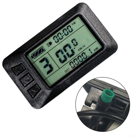 Must Have High Contrast LCD Display Panel For Electric Bicycles With USB Interface, Waterproof 5 Pin Connector, close-up view