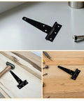 Heavy Duty Galvanized Zinc Alloy T Post Gate Hinges With Screws on wood surface with tools for easy installation