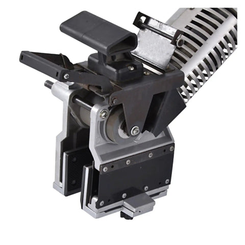 Close-up of Compact Portable Edge Banding Machine For Woodworking Heat And Bend Edges With Hot Melt Adhesive Curve And Straight Manual Bander