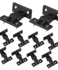 10 Pack Concealed Push On Corner Connectors For Wooden Furniture And Cabinets Quick Snap Install Right Angle Joint Brackets With Screws, features black clips and screws.