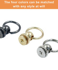 Hella Secure 30 Pack Screwback Rivets For Leather Craft Diy Setup Round Head Metal Studs with smooth pull ring in glossy silver, matte black, and bright gold.