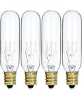 Bang For Your Buck Pack Of 6 15W T6 Clear Tubular Light Bulbs 120V E12 Candelabra Base Incandescent Bulbs For Exit Signs Himalayan Salt Lamps Baskets And Vintage Fixtures Great For Small Fixtures And DIY Lighting, showing six bulbs side by side.