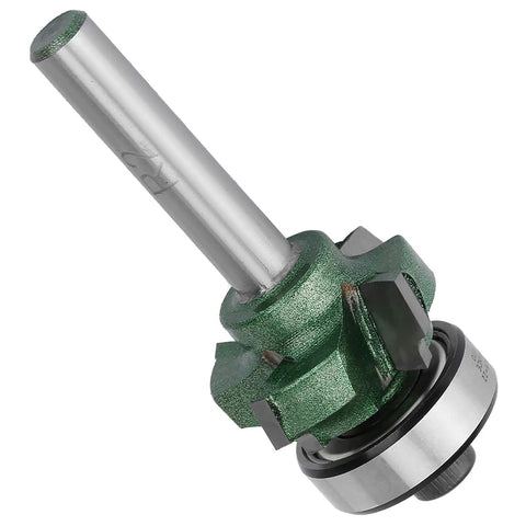 Premium 4 Teeth Tungsten Steel Router Trimmer Bit For Smooth Woodworking, shank and cutter detail for precise edge finishing.