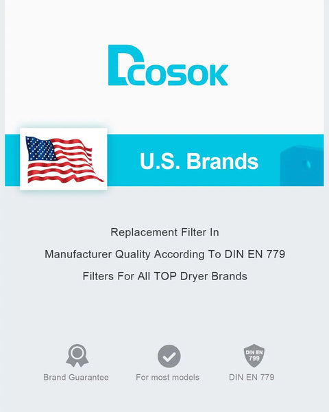 U.S. brands logo with American flag for Must Have Plinth Filter Replacement For T1 Dryer 9164761 Heat Pump Toe Kick Lint Foam Filter