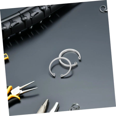 Two C clips from Five Piece Stainless Steel C Clips Kit For Grooved Shafts Heavy Duty Retaining Snap Rings Set With Multiple Sizes