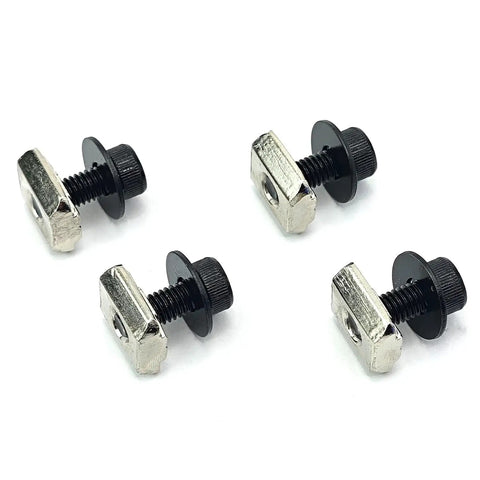 Heavy Duty T Slot Mounting Nuts And Screws Replacement Kit For Racing Simulator Wheel Base Upgrade Crafted From Top Tier Steel, four steel fasteners.