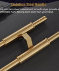 Heavy Duty Built Tough Stainless Steel Push Pull Door Handle For Two Sided Front Patio And Barn Doors 39 Point 4 Inches Black Contemporary Pull Bar Easy Install Drill Two Holes With Longer Screws Included DIY Friendly gold stainless steel handle set