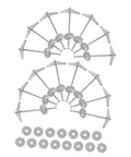 15 Set Carbon Steel Toggle Bolts And Wing Nuts Drywall Anchors Heavy Duty Wall Mount Kit arranged with washers