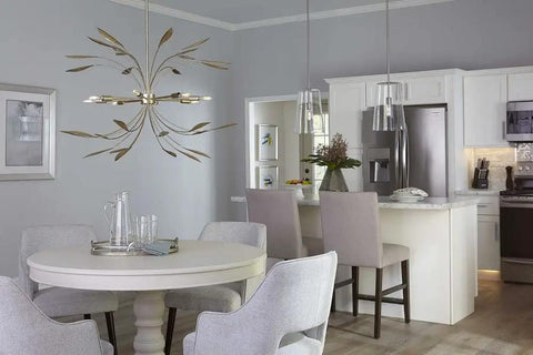 Modern kitchen with Coastal Clear Glass Pendant Light In Matte Black 1 Light Ceiling Fixture With Sleek Swivel Arm Modern Minimalist Style
