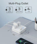 Smart Power Strip With USB Ports And 3 Individually Controlled Outlets, Surge Protector, WiFi Timer on desk