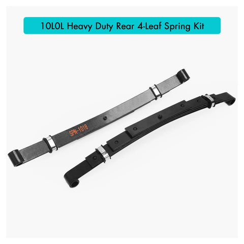 Heavy Duty Golf Cart Rear Leaf Spring Kit With Complete Bushings And Sleeves For Ezgo Txt Gas Electric Carts 1995 2013, black steel 4-leaf design.