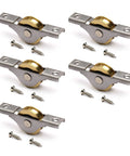 Set Of 5 Copper Electroplating Sliding Wheels 26mm Diameter Door And Window Pulleys With Stainless Steel Shells