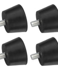 Dope Adjustable Rubber Furniture Feet Set Of 4 With M8 12mm Studs For Tables And Chairs, black cylindrical design