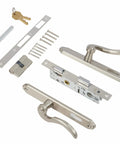 Solid Brass Lever Door Handle Set For Screen And Storm Doors With Mortise Lock Only Left Hinged Outswing, Brushed Dark Bronze