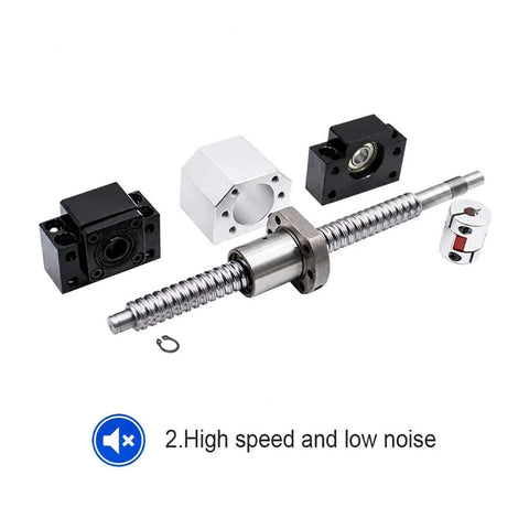 Kick Start Your Rig With Heavy Duty Ball Screw Kit For Cnc Router Engravers Using SFU20 Specs 20MM Lead Rod Nuts BKBF15 Seats Couplings L300 To L2000MM Ensuring C7 Accuracy For Effortless Smooth Movements On All Machining Projects Today, SFU20 ball screw kit with coupler and BK/BF seats