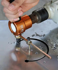 Supercharged Double Head Metal Sheet Cutter 6mm Electric Drill Attachment Nibbler For Steel Plate Punching with drill cutting metal.