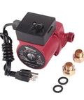 Hot Water Circulation Pump 110V 3 Speed 3/4 Inch NPT with power cord and brass fittings, ideal for home heating systems