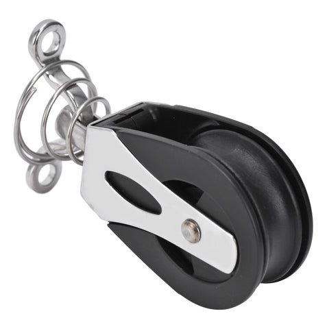 Marine Grade Swivel Sheave Block Head 316 Stainless Steel And Nylon, Three Eighths Inch Wheel Width, 20mm Thick, 1500 Pounds Working Load