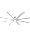 Top Shelf Smart Ceiling Fan Indoor Outdoor With Eight Heavy Duty Titanium Blades 120 Inch Span with warm LED light.