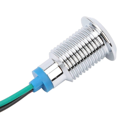Close-up of 10mm Round LED Indicator Lights With Common Cathode, Dual Color Red And Green, Plug-N-Play Pre-Wired for Panels
