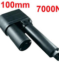 Ready To Roll Heavy Duty Electric Linear Actuator With Built In Brake One Hundred MM Four Inch Stroke Yields Seven Thousand Newtons Of Tough Thrust Runs Clean On DC Twelve Or Twenty Four Volt Systems Optimized For Real Us Shop Jobs, showing motor and actuator design.