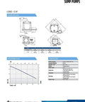 Diagram and specifications of Automatic Submersible Sump Pump 115 Volt 1/3 HP Cast Iron, 2760 GPH With Integral Diaphragm Switch.
