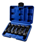 Premium Heavy Duty 12 Point Deep Groove Socket Wrench Set 6 Piece Black Alloy Steel Tool Kit in blue carrying case.