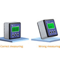 Slick Digital Angle Finder With Crystal Clear Lcd Display Waterproof Protractor And Reliable Inclinometer, showing accurate and error readings.