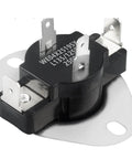 Dryer High Limit Thermostat WE04X25195 L135-125F Replacement Thermal Cutoff Protector For Dryers Precise Temperature Control To Prevent Overheating GE Compatible, black ceramic body with metal terminals