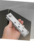 Person holding Hidden Door Pivot Hinge System For Secret Bookcase Doors, 360 Degree Stainless Steel Concealed Hinge.