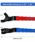 Badass Heavy Duty Adjustable Pin Spanner Wrench Pair Tight Pin Grip Tool For Angle Disc Removal Built Like A Tank With Tough Chisel Steel Blue And Red, adjustable distance 0.39 to 1.56 inches.