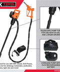No Fuss Cordless 19.2V Drum Pump With Telescopic Tube Fitting 55 Gallon Barrels And Ibc Tanks featuring 2 Inch Bung Adapter.