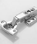 Stainless Steel Hydraulic Cabinet Door Hinges With Soft Close Dampers For Quiet Kitchen Cupboard And Furniture Hardware 20Pcs Set Includes Plates And Screws