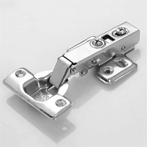 Stainless Steel Hydraulic Cabinet Door Hinges With Soft Close Dampers For Quiet Kitchen Cupboard And Furniture Hardware 20Pcs Set Includes Plates And Screws