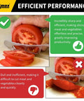 Comparison of sharp and dull knife cutting a tomato showing efficient performance