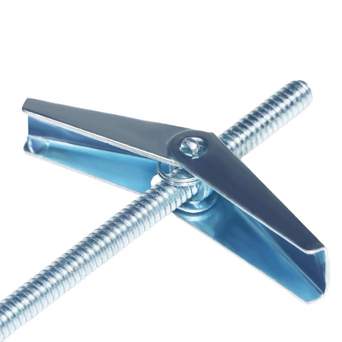1/8 Inch Toggle Bolts For Drywall Kit With 60 Metal Anchors And Screws, butterfly toggle anchor in folded position.