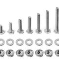 All Purpose 1/4-20 Stainless Steel Hex Bolts Kit With Flange Nuts And Flat Washers Fully Threaded 304 Grade Hardware Set