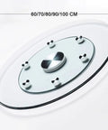 Transparent Glass Lazy Susan Turntable For Dining Tables And Kitchens, Easy Spin Rotating Serving Tray with size options.