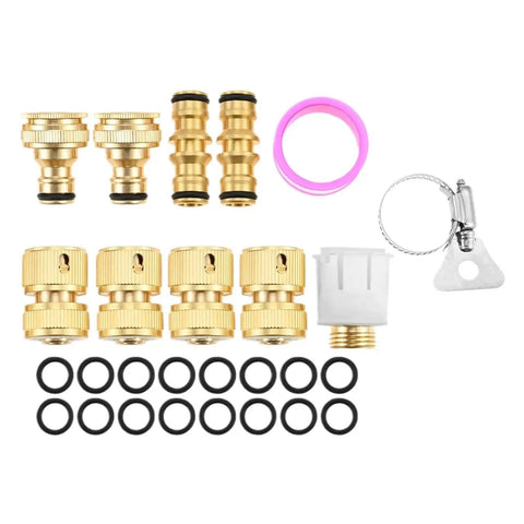 Durable Nine Piece Brass Garden Hose Quick Connect Tap Fitting Kit For Easy Outdoor Connections To Hoses Nozzles Pipes And Sprinklers brass fittings
