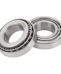 Two steel L44643 inner and outer bearings from All In One Trailer Wheel Hub Bearings Kit With L44643 Inner And Outer Bearings And Grease Seals Races And Hardware Steel Alloy Set For 1 Inch Axle 2000 To 2200 Lbs No Hassle Easy Install Replacement Pack