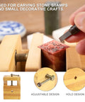 Using Mini Wood Carving Clamp Bench Vise For Engraving And Whittling, Tiny But Mighty Grip On Small Blocks while carving stone stamps.