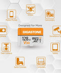 128GB Micro SD Card 2 Pack A1 V30 4K Video Ready Memory Card UHS I Class 10 With 95MBps Read And 40MBps Write MicroSDXC Includes 2 SD Adapters For Dash Cam Security Camera Drone Action Camera Smartphone Laptop with device compatibility icons