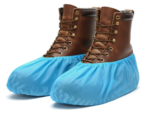Disposable Boot And Shoe Covers 200 Pack Non Slip Durable For Indoor And Outdoor Use Fits Most US Men And Women Size