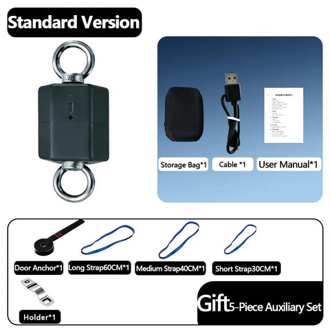 500kg Isometric Strength Tester With Push Pull Force Sensor App Control Rate Of Force Development And Peak Force Metrics Standard Edition For Explosive Power And Endurance Testing Built For Beast Mode, standard version kit with straps and cable
