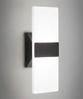 Sleek Black Modern LED Wall Sconce Dimmable Indoor Lighting Adjustable 5CCT Shade Hardwired Wall Lamp For Living Room Bedroom Bathroom Damp Rated 12 Inch mounted on wall.