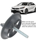 Spare Tire Hold Down Bolt Retainer Clamp For Forte And Forte5 2013 To 2023 with car background.